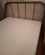 Compleet Stevig Ikea bed Kopardal 140 bij 2.00, Huis en Inrichting, Tweepersoons, Zo goed als nieuw, Metaal, Grijs