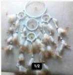 Dream Catcher witte/bruin veertjes., Huis en Inrichting, Woonaccessoires | Wanddecoraties, Ophalen of Verzenden, Zo goed als nieuw