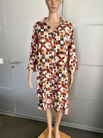 i325 Poools maat 44=L blouse-jurk jurkje wit/geel/bruin, Kleding | Dames, Wit, Maat 42/44 (L), Ophalen of Verzenden, Zo goed als nieuw