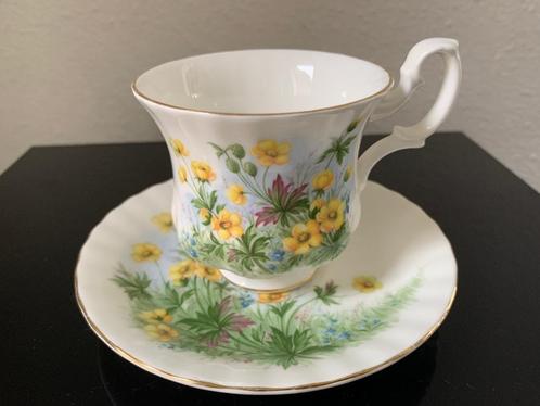 Royal Albert - koffiekop en schotel, Verzamelen, Porselein, Kristal en Bestek, Zo goed als nieuw, Kop en/of schotel, Porselein