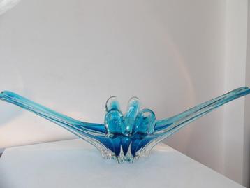 Murano grote Sixties Schaal, Azurblauw beschikbaar voor biedingen