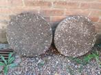 ronde tegels, 4 stuks, diameter 40 cm, Tuin en Terras, Tegels en Klinkers, Ophalen, Gebruikt, Minder dan 5 m², Beton