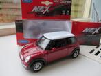 Welly New Mini Cooper rood met wit dak, Nieuw, Ophalen of Verzenden, Auto