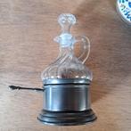 Glazen Karaf met Tinnen potje merk Pewter, Ophalen of Verzenden