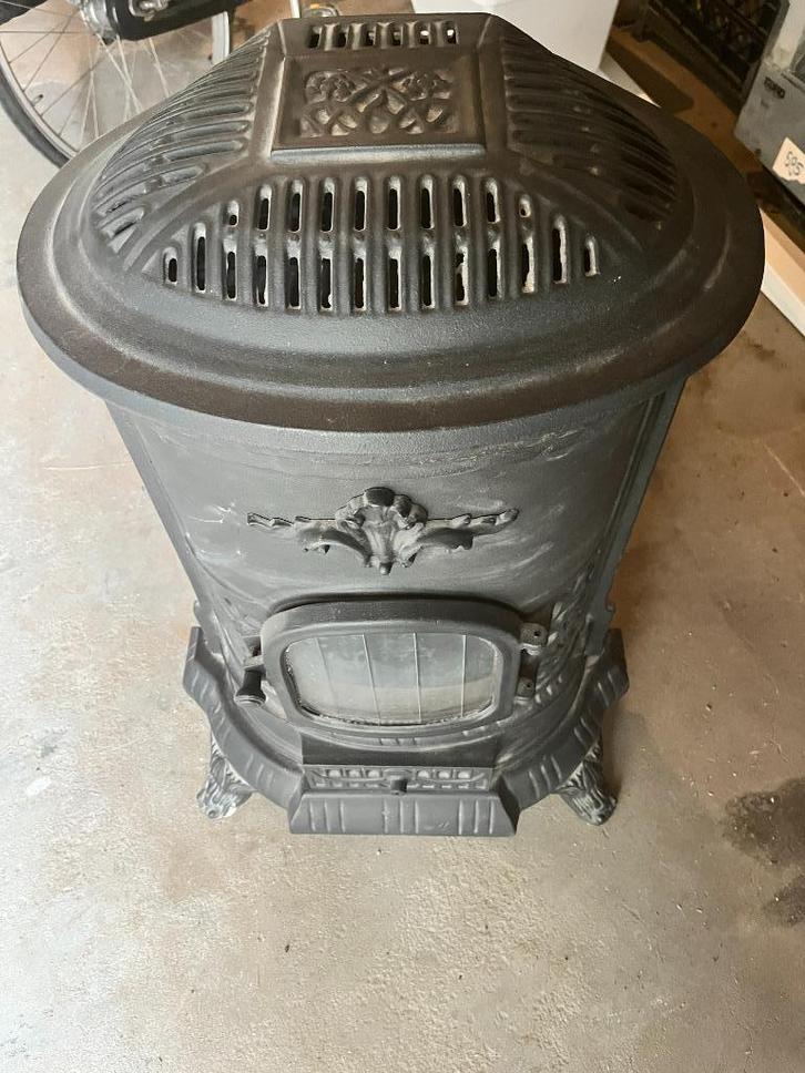 Sierlijke gietijzeren gaskachel Windsor V.O. 80 + toebehoren, Huis en Inrichting, Kachels, Zo goed als nieuw, Vrijstaand, Gaskachel