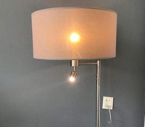 Highlight Vloerlamp Havana met leeslamp en linnen kap, Huis en Inrichting, Lampen | Lampenkappen, Zo goed als nieuw, 50 cm of meer