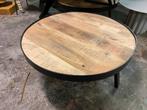 Industriële Salontafel Rond Hout/Metaal 80cm van 159 nu 69, Ophalen, 50 tot 100 cm, Rond, Nieuw