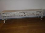 Xxl queen ann side table met 5 lades wit gerestyled en licht, Ophalen