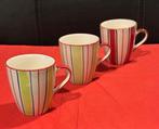 3x senseo mokje /beker Vic's, rood-wit/pistache groen streep, Huis en Inrichting, Ophalen, Gebruikt, Overige typen, Overige stijlen