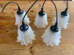 5  x hanglampen melkglas, Huis en Inrichting, Lampen | Hanglampen, Ophalen, Melkglas bloem, Minder dan 50 cm, Glas