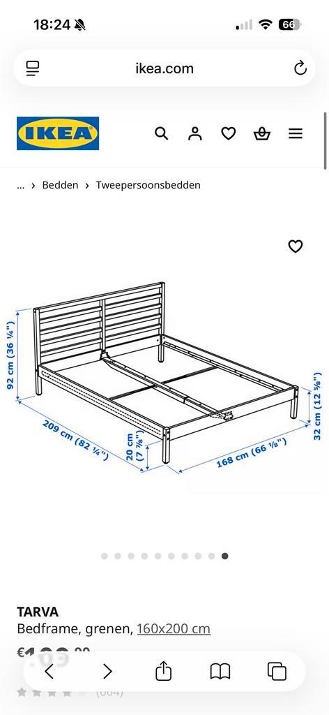 IKEA Tarva Bed Nieuw in Doos (Zonder Lattenbodem), Huis en Inrichting, Slaapkamer | Bedden, Nieuw, Tweepersoons, 160 cm, 200 cm