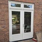 Openslaande deuren + enkele deur incl. bovenraampjes, Ophalen, Zo goed als nieuw, Hout, Deurkozijn