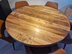 Ronde mangohouten eettafel - 140cm, Huis en Inrichting, Tafels | Eettafels, Ophalen, Gebruikt, Rond, Vier personen