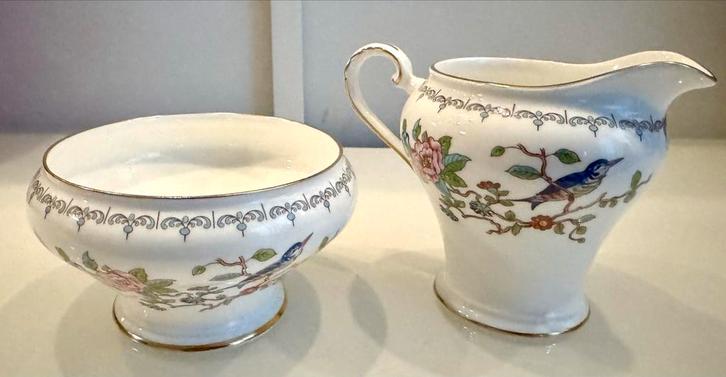 Aynsley Pembroke Suikerpot en Melkkan Set. Perfecte staat, Antiek en Kunst, Antiek | Servies compleet, Ophalen of Verzenden