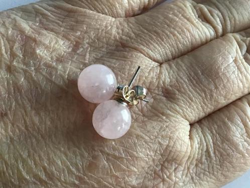 Oorbellen stekers edelsteen massieve grote bol Rozenkwarts, Sieraden, Tassen en Uiterlijk, Oorbellen, Nieuw, Knopjes of Stekers