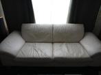 Crème lederen 2 en half-zits bankstel, Ophalen, Gebruikt, Tweepersoons, Rechte bank