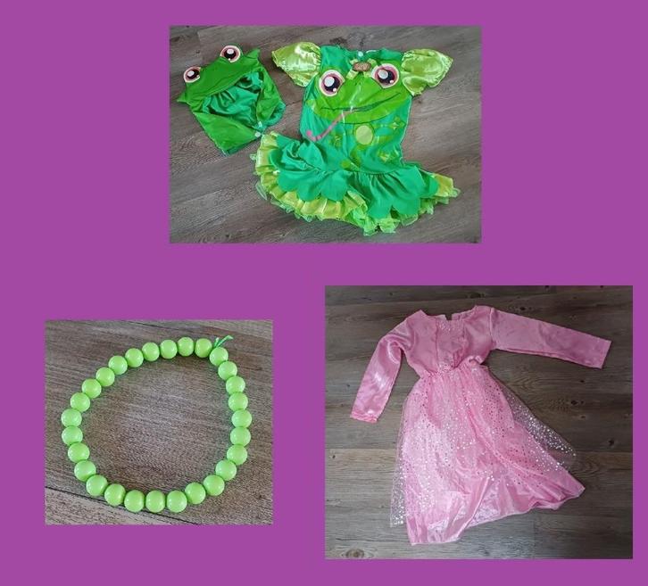 kikkerjurk muts maat 98 kind meisje prinsessenjurk roze frog, Kinderen en Baby's, Carnavalskleding en Verkleedspullen, Gebruikt