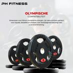 VOORDEELPAKKET Olympische rubberen schijven 50 mm €1,80/kg, Halterschijven, Benen, PH Fitness, Nieuw