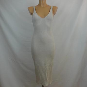 ZARA Witte geribbelde bodycon midi-jurk maat M beschikbaar voor biedingen