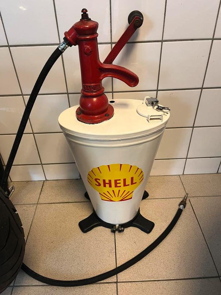 Shell, jaren 50-60, olie pomp, in zeer nette staat, Verzamelen, Automaten | Overige, Zo goed als nieuw, Ophalen