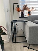 Zwarte Sidetable / Banktafel, Huis en Inrichting, Tafels | Bijzettafels, Minder dan 55 cm, Gebruikt, Metaal of Aluminium, Ophalen of Verzenden