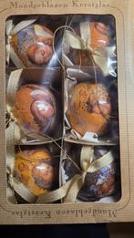 kerstballen met schildering 6 stuks in originele doos, Ophalen of Verzenden, Zo goed als nieuw