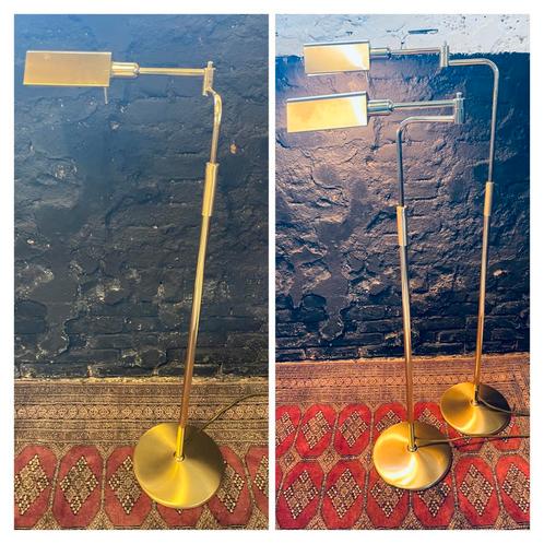 Gave vintage staande notarislamp messing Banken Leuchten, Huis en Inrichting, Lampen | Vloerlampen, Gebruikt, 100 tot 150 cm, Overige materialen