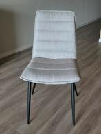 Grijze Stoffen Stoel met Metalen Poten, Ophalen