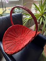 Vintage Oranje Krantenmand, Huis en Inrichting, Ophalen, Gebruikt, Mand, Riet