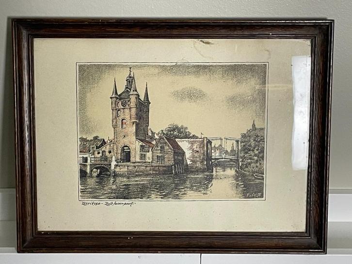 Zierikzee - Zuid Havenhoofd, Litho van Paul van Alff, Antiek en Kunst, Kunst | Litho's en Zeefdrukken, Ophalen of Verzenden