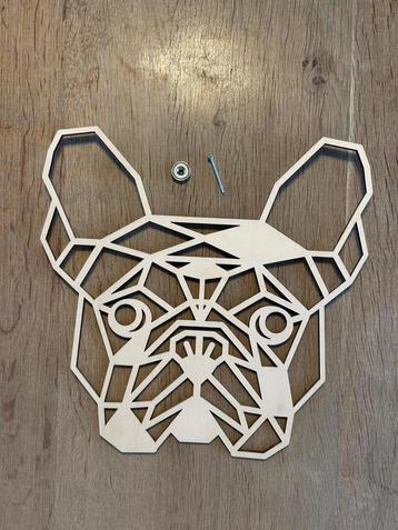 Houten Franse Bulldog voor aan de muur beschikbaar voor biedingen