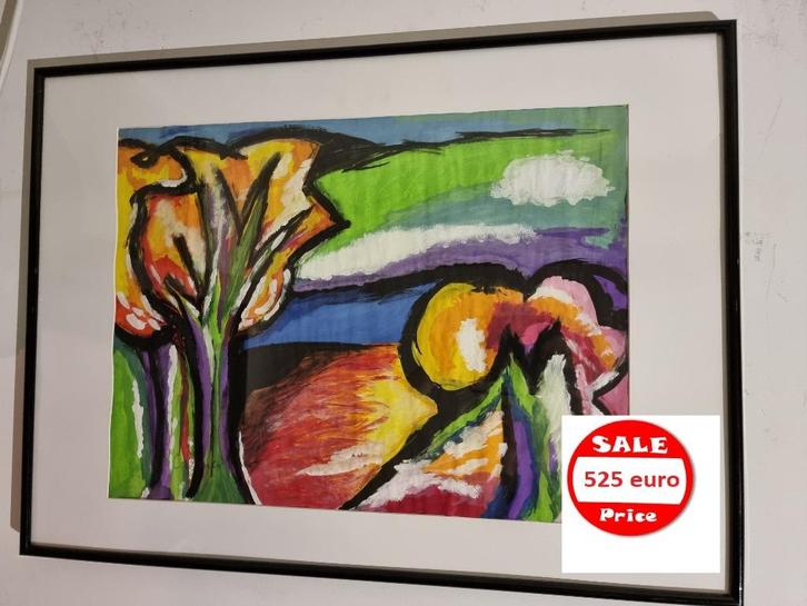 Jan Cremer  Uniek werk  Op papier en ingelijst, Antiek en Kunst, Kunst | Schilderijen | Klassiek, Ophalen