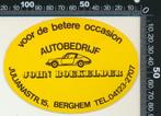 Sticker: Autobedrijf John Boekelder - Porsche - Berghem, Verzamelen, Stickers, Ophalen of Verzenden, Zo goed als nieuw, Auto of Motor