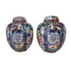 Vintage set Cloisonné gemberpotten, Huis en Inrichting, Overige materialen, Overige kleuren, Ophalen of Verzenden, Zo goed als nieuw