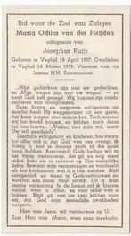 Maria Odilia vd Heijden 1907 Veghel + 1955 Veghel, 47 jaar, Verzamelen, Bidprentjes en Rouwkaarten, Verzenden, Bidprentje