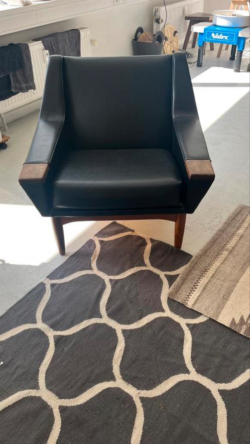 Scandinavisch design jaren 60 stoel/fauteuil!, Huis en Inrichting, Fauteuils, Zo goed als nieuw, Leer, Ophalen