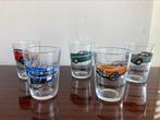 Vintage Sapglazen met Oldtimers, Verzamelen, Ophalen of Verzenden, Gebruikt, Frisdrankglas