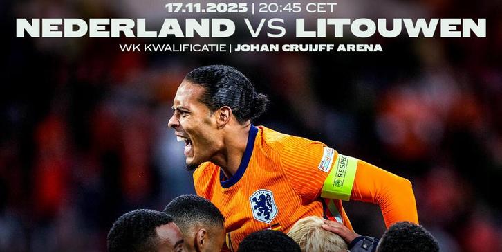 Nederland - Litouwen tickets te koop!, Tickets en Kaartjes, Sport | Voetbal, Drie personen of meer, November, Losse kaart, Nederlands elftal