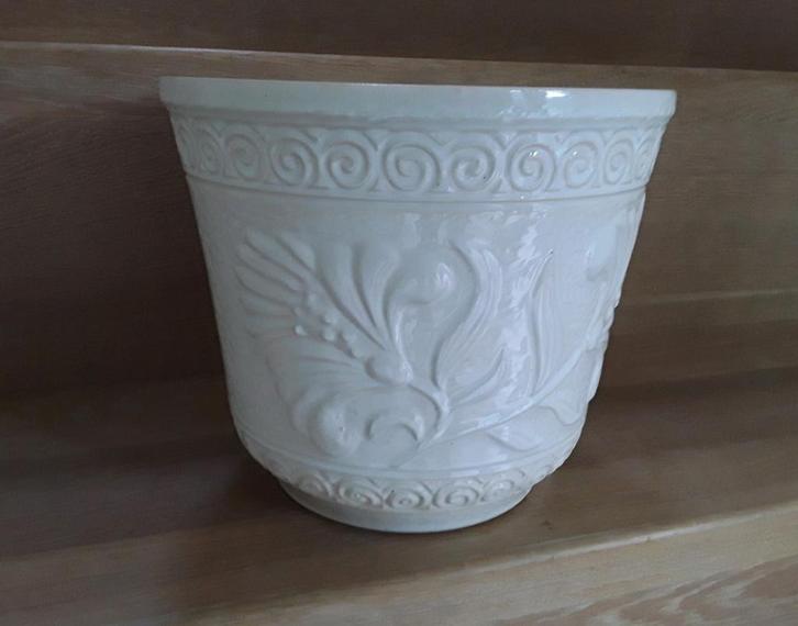 West Germany bloempot XL, Bay,wit, 19,5cm hoog 22cm doorsnee, Tuin en Terras, Bloempotten, Zo goed als nieuw, Aardewerk, Minder dan 40 cm