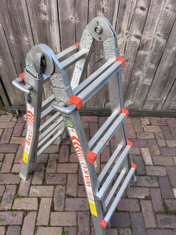 Waku multifunctionele vouwladder 4x4 ladder trap, Doe-het-zelf en Verbouw, Ladders en Trappen, Zo goed als nieuw, Ophalen