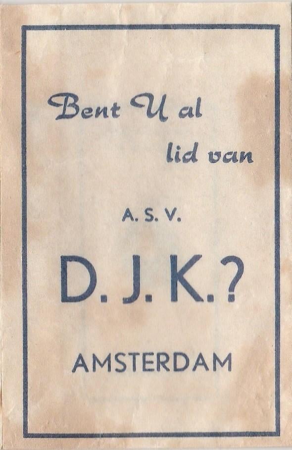 voetbal A.S.V. - D.J.K. Amsterdam, Verzamelen, Ophalen of Verzenden