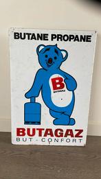 Vintage metalen reclamebord Butagaz Butane Propane mancave, Ophalen of Verzenden, Zo goed als nieuw, Reclamebord