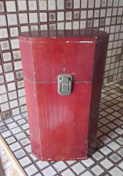 wijnbox van hout voor 2 wijnflessen, Antiek en Kunst, Curiosa en Brocante, Ophalen of Verzenden