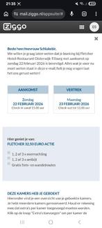 1 keer 2-persoonskamer comfort,Fletcher Tilburg-Oisterwijk, Tickets en Kaartjes, Twee personen, 1 overnachting