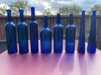 (Kobalt) Blauwe flessen 8x, Antiek en Kunst, Antiek | Glas en Kristal, Ophalen of Verzenden