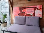 Vrouw op linnen 160 x 70 modern schilderij, Antiek en Kunst, Ophalen