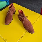 Prachtige Santoni  suede half hoog schoenen met cognac kleur, Bruin, Verzenden, Zo goed als nieuw, Santoni
