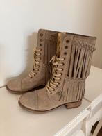 Isla Ibiza leren laarzen beige suede leer maat 38, Beige, Lage of Enkellaarzen, Ophalen of Verzenden, Zo goed als nieuw