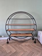 Industriële ronde boekenkast op wielen, Ophalen, Zo goed als nieuw