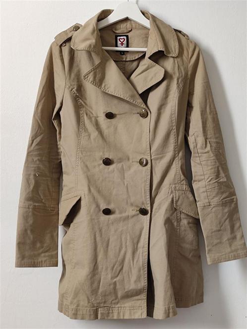 COOL CAT Katoenen Dames Trenchcoat Maat M, Kleding | Dames, Jassen | Zomer, Zo goed als nieuw, Beige, Ophalen